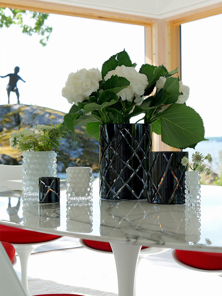 HURRICANE CRYSTAL LAMP SMALL, Black Ljuslykta