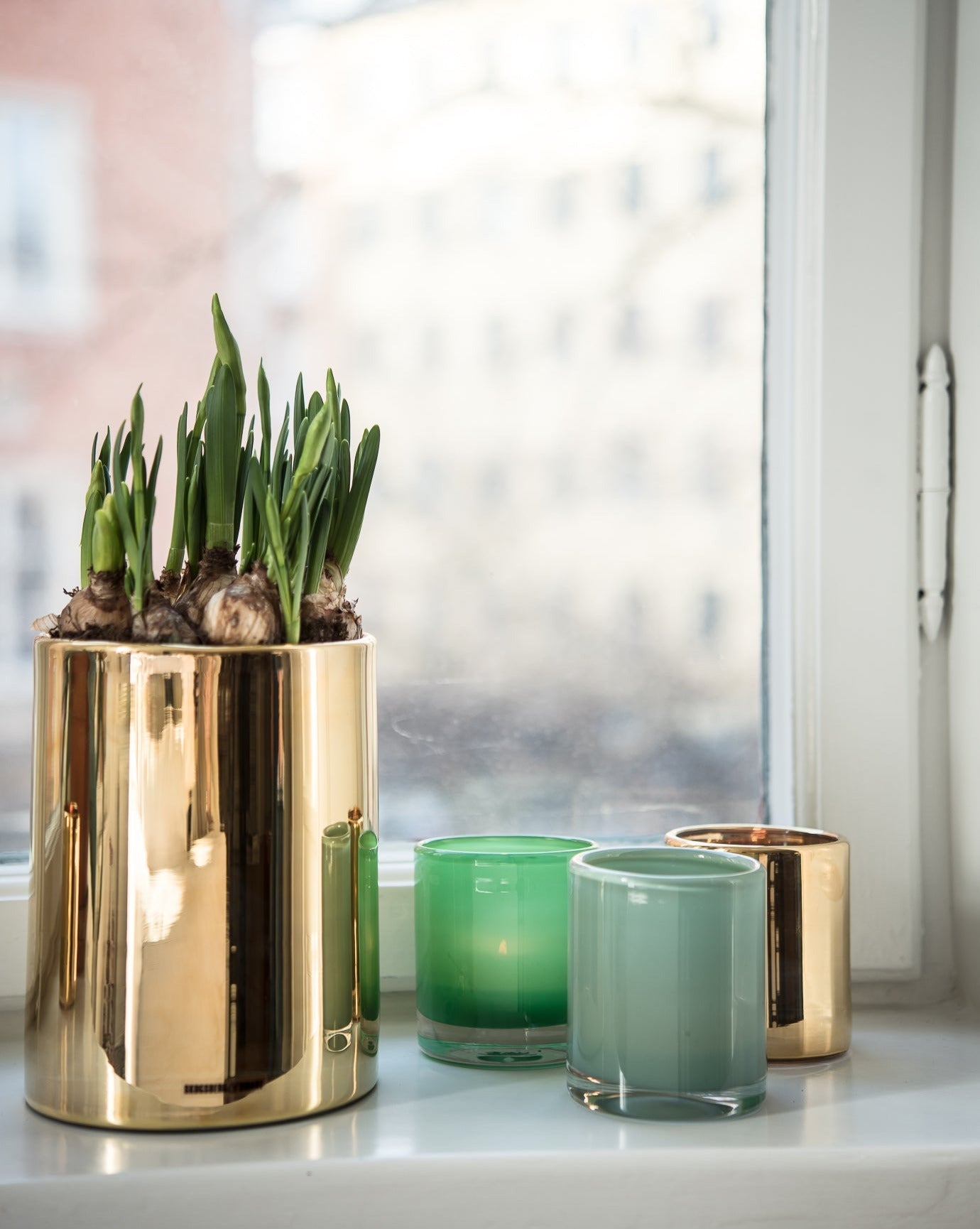 HURRICANE LAMP CANDY SMALL, Sage Windlicht