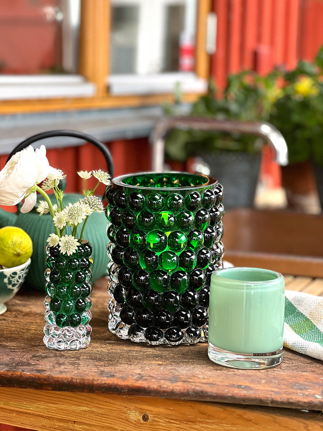 HURRICANE LAMP BOULE LARGE, Green Windlicht