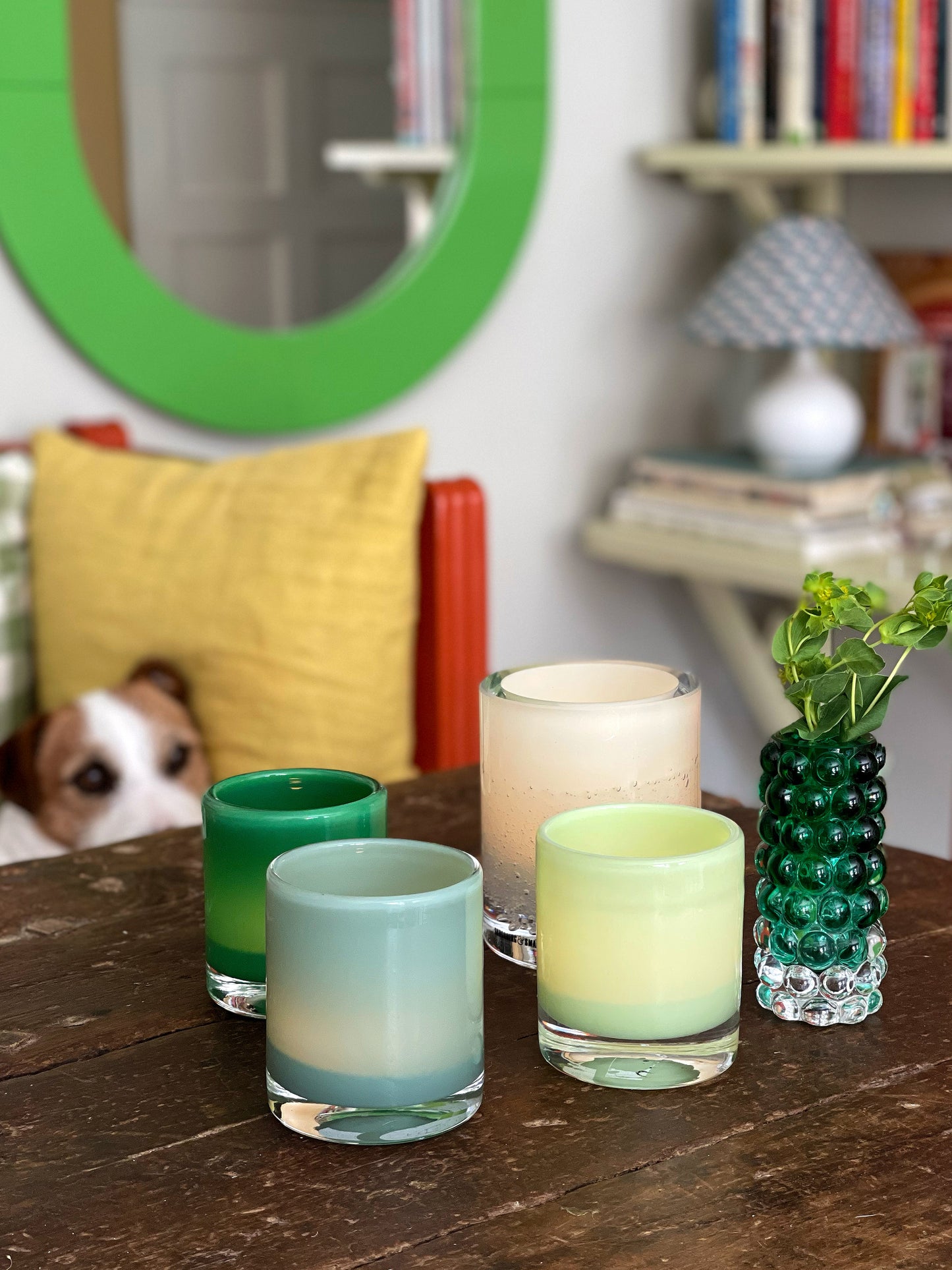 HURRICANE LAMP CANDY SMALL, Sage Windlicht