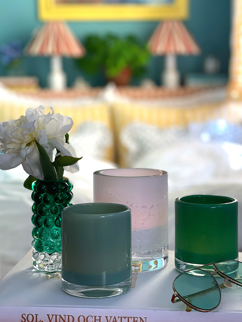HURRICANE LAMP CANDY SMALL, Sage Windlicht