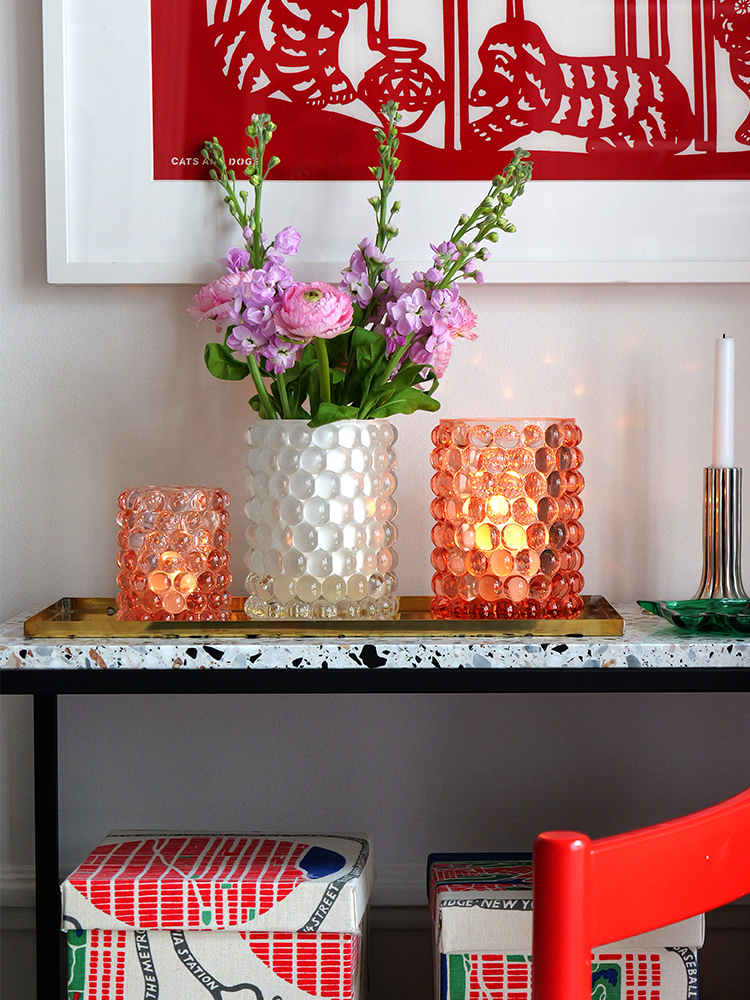 HURRICANE LAMP BOULE, Rosé
