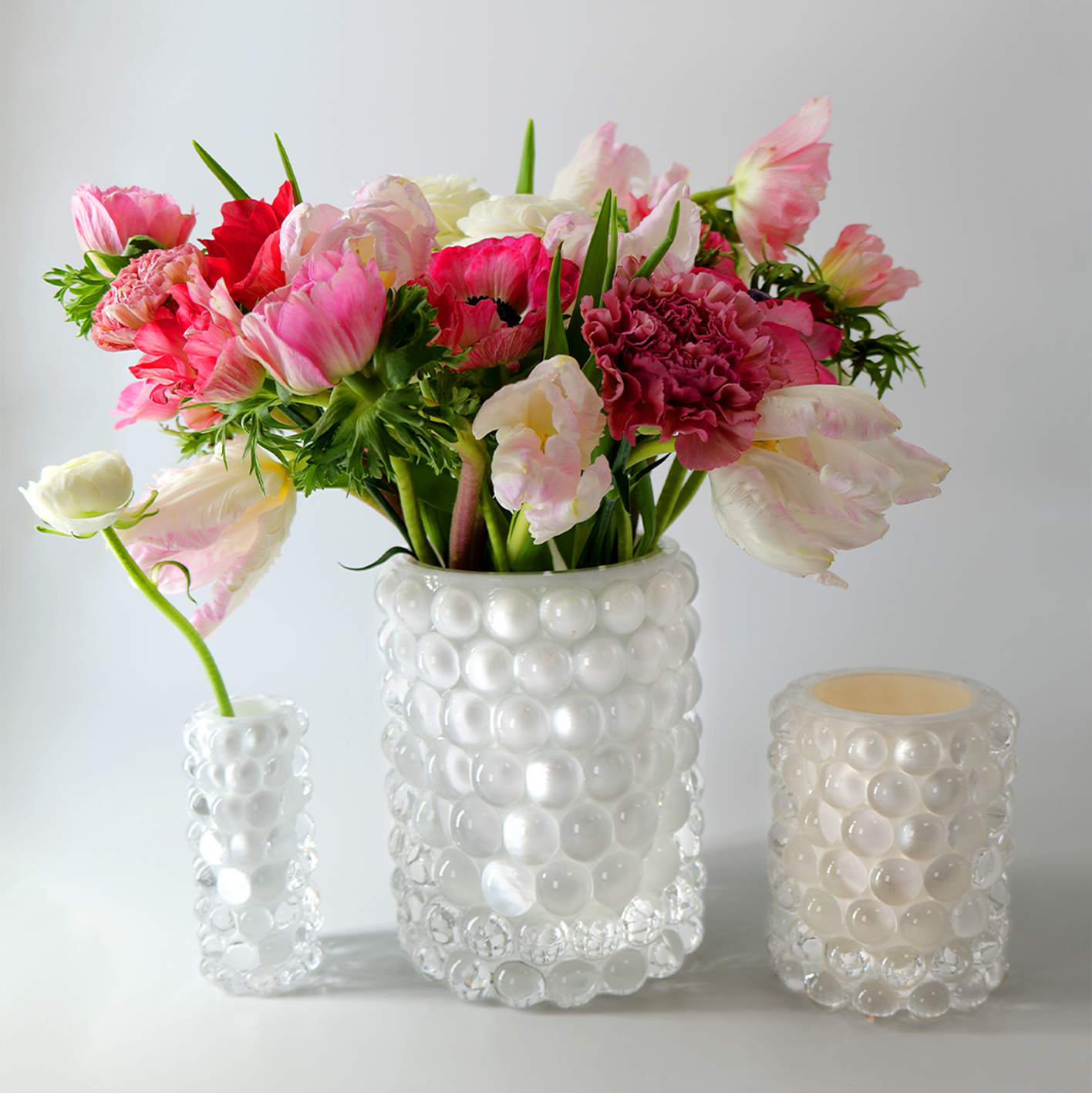 HURRICANE LAMP BOULE, White Windlicht