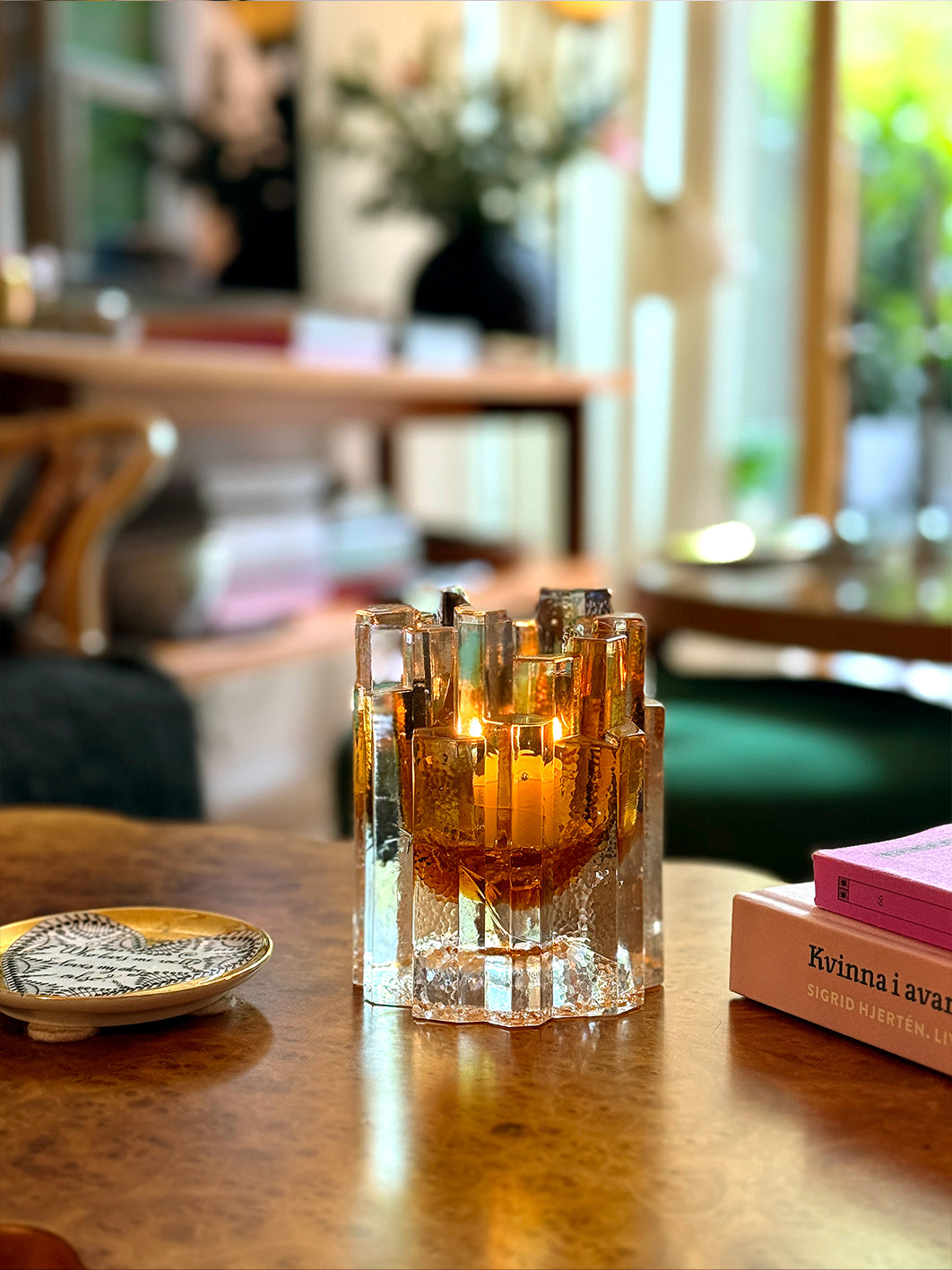 HURRICANE LAMP ROCK, Amber