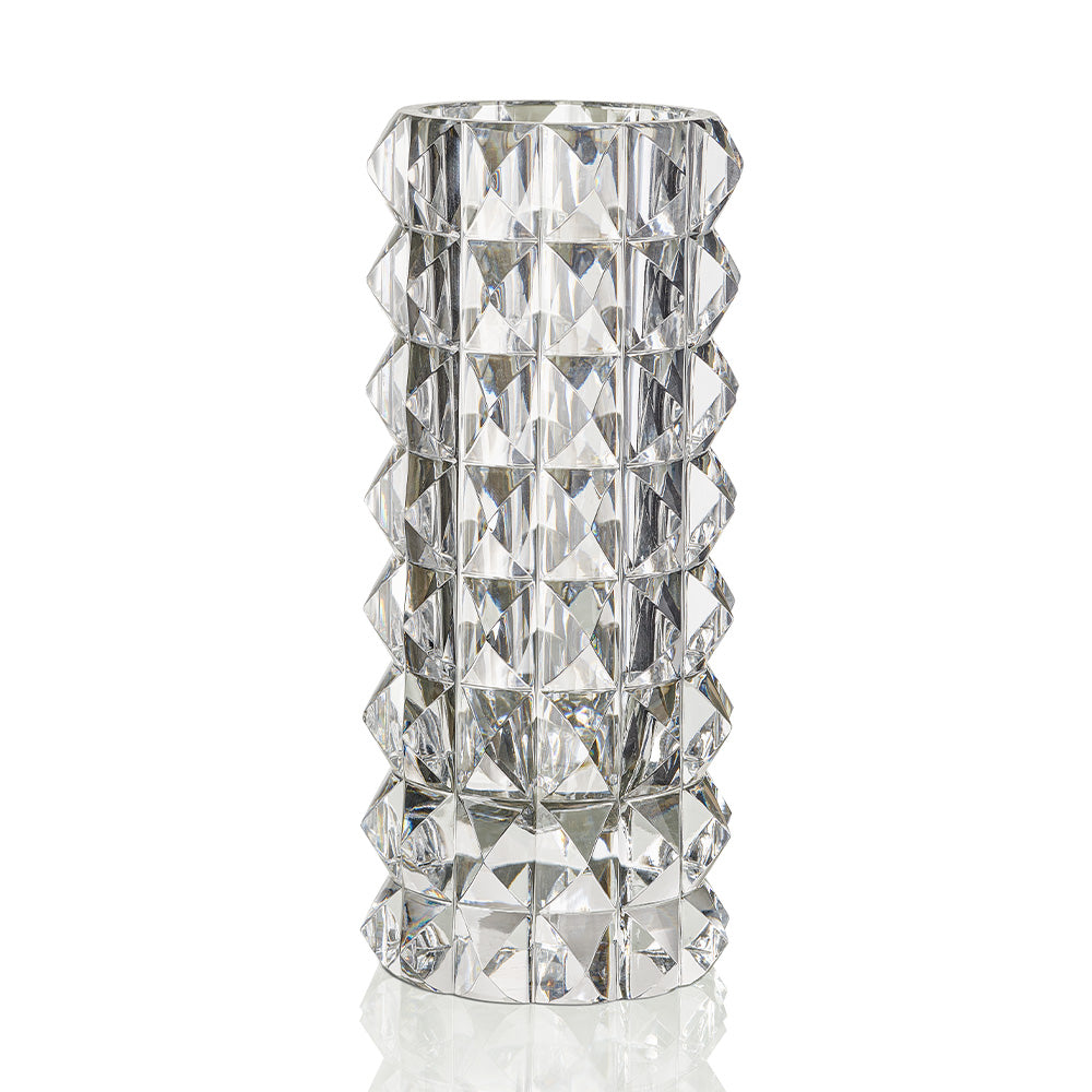 HURRICANE CRYSTAL VASE, Clear Stud